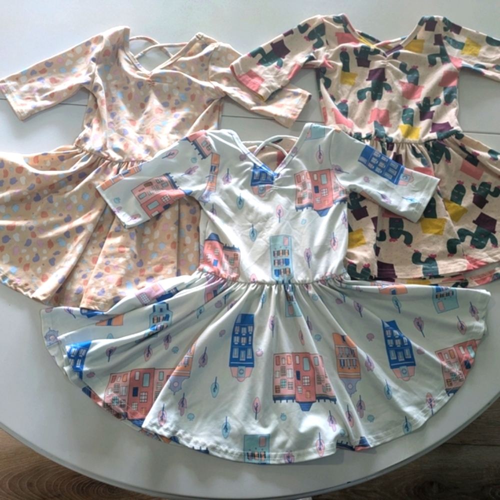 Lot Of 3 Dot Dot Smile Dresses - Size 2T